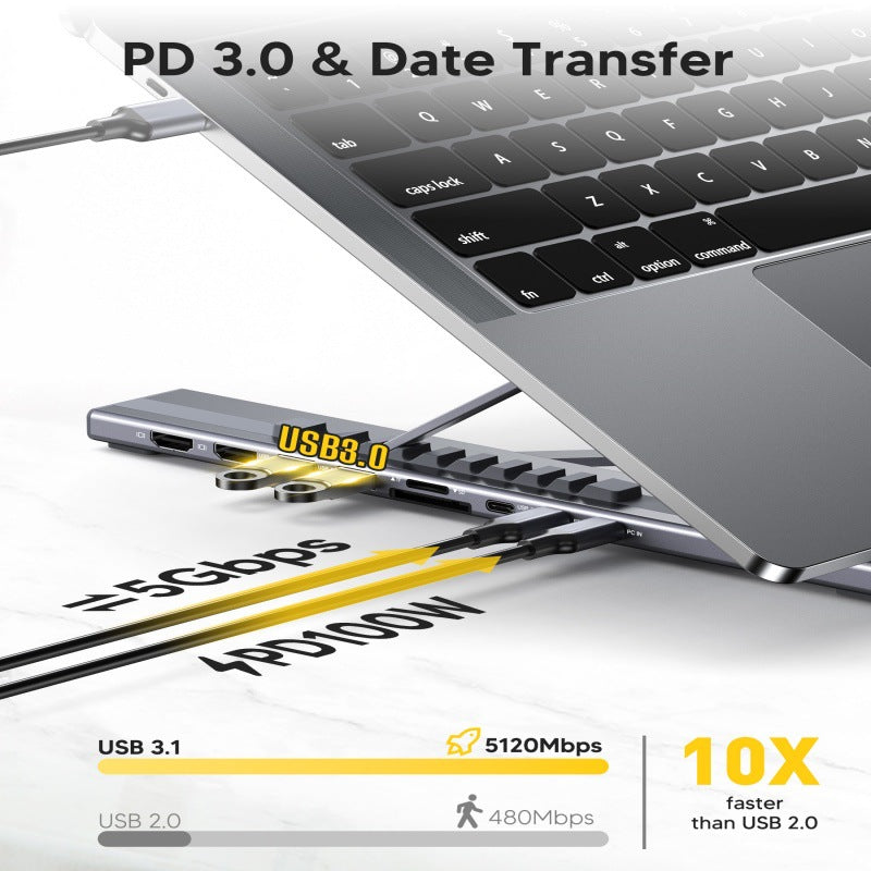 9-in-1 USB-C Hub Dual Screen Laptop Stand